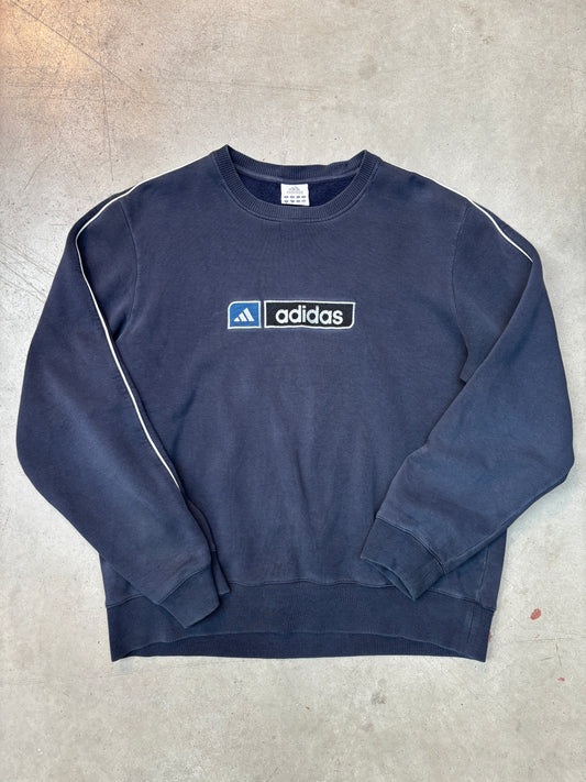 Vintage Adidas Embroidered Gray Logo Sweatshirt