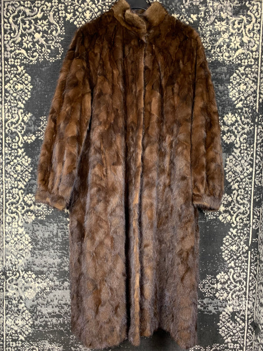 Vintage Full-Length Brown Mink Fur Coat
