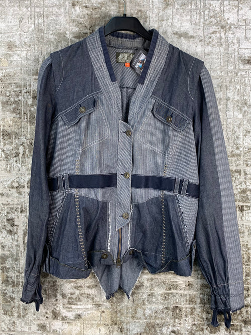 Womens Vintage Denim Patchwork Jacket