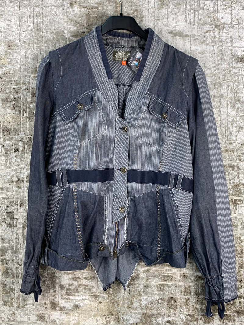 Womens Vintage Denim Patchwork Jacket