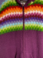 Y2K Rainbow Fair Isle Zip-Up Cardigan