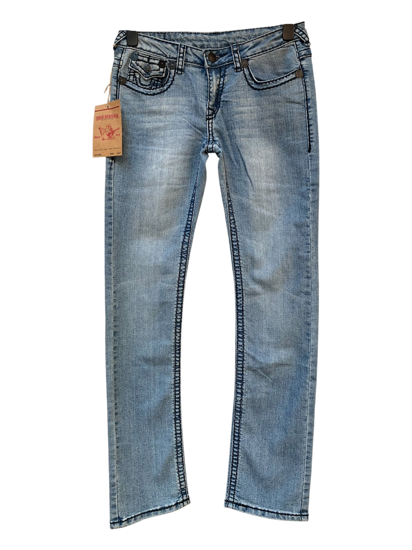 True Religion Light Wash Straight Jeans