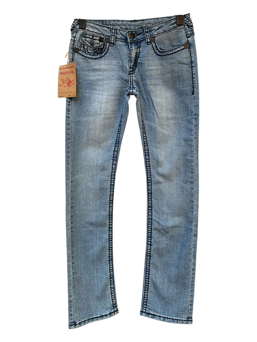 True Religion Light Wash Straight Jeans