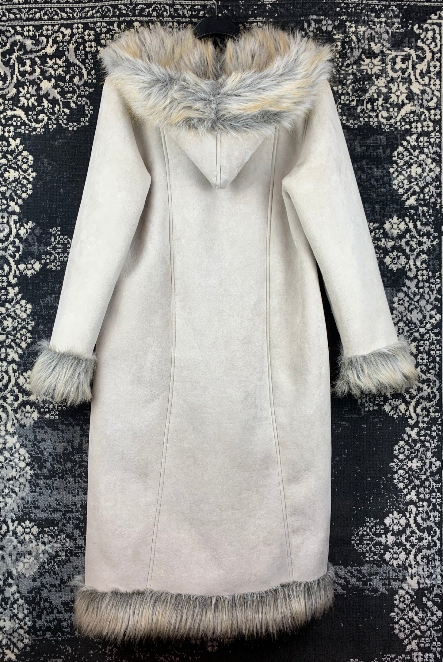 Women's Vintage Beige Faux Shearling Coat
