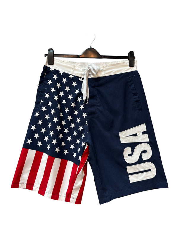 Men's Vintage Red White Blue USA Surf Shorts