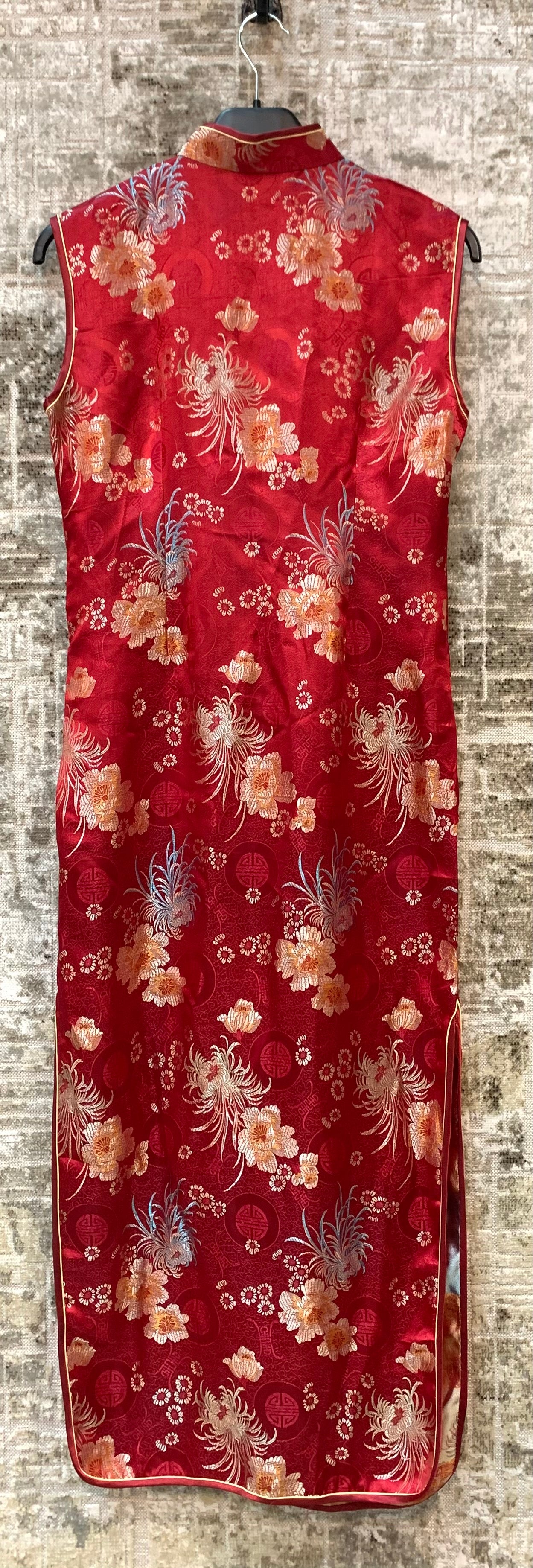 Floral Brocade Cheongsam Maxi Dress