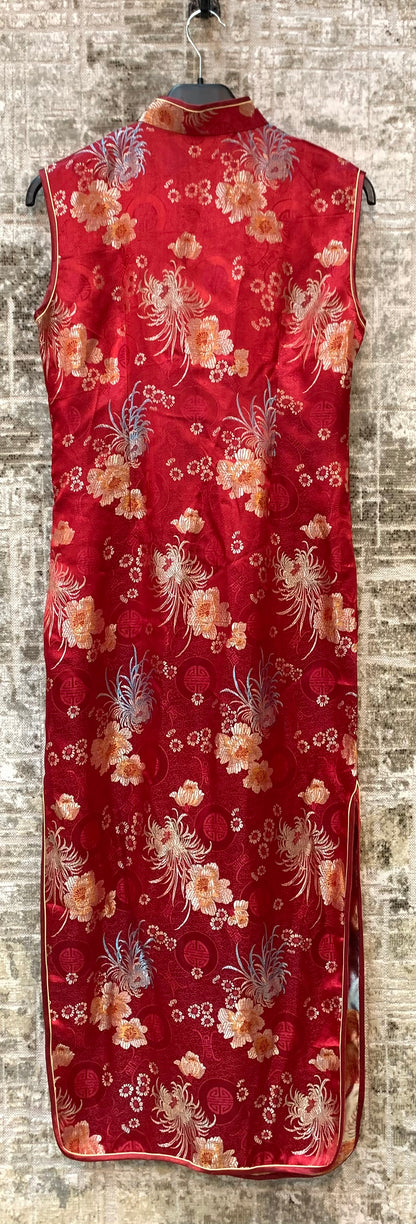 Floral Brocade Cheongsam Maxi Dress
