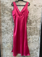 Satin Lace-Trim Maxi Slip Dress
