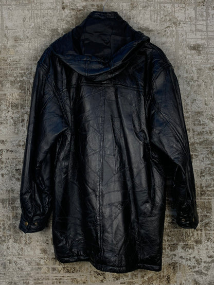Women's Vintage Black Genuine Leather Coat