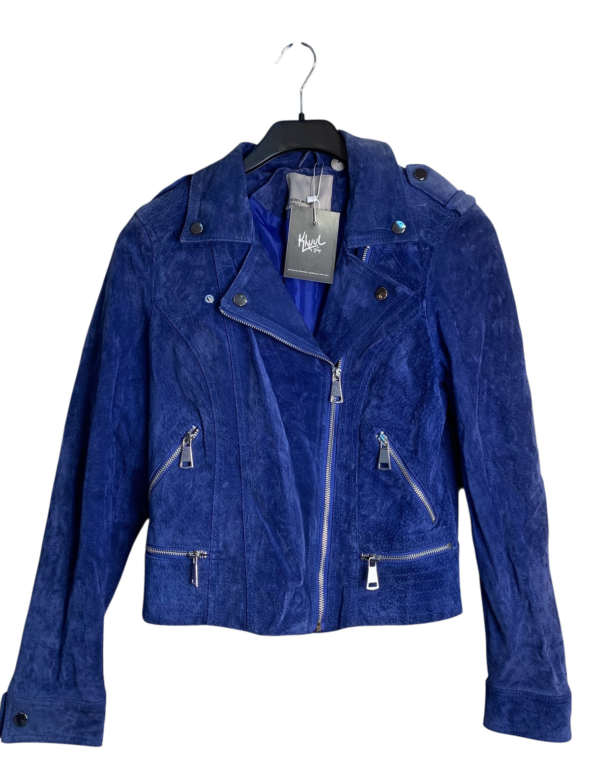 Vero Moda Blue Suede Biker Jacket