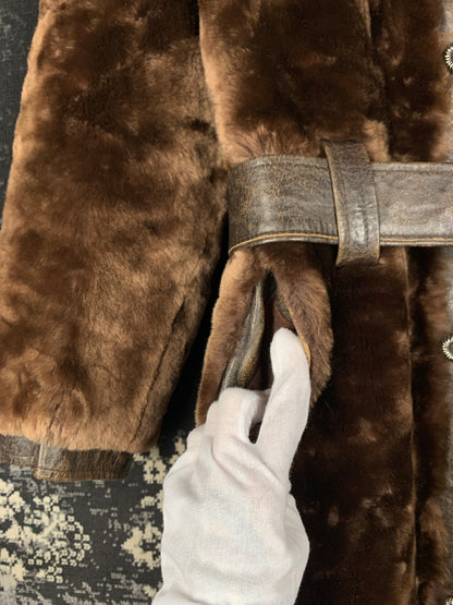 L. Unbehauen and Sohn Nürnberg Vintage Brown Sheared Fur Coat