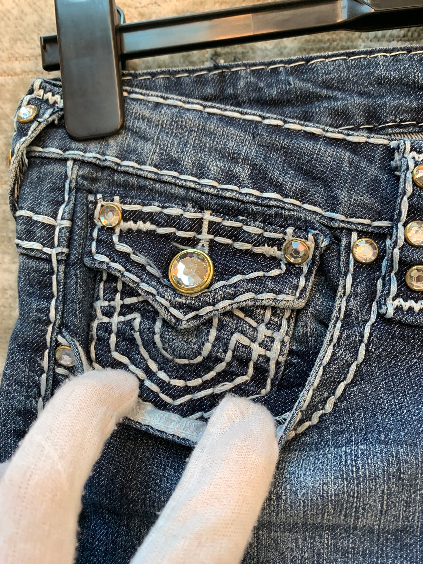 True Religion Joey Super T Rhinestone Jeans