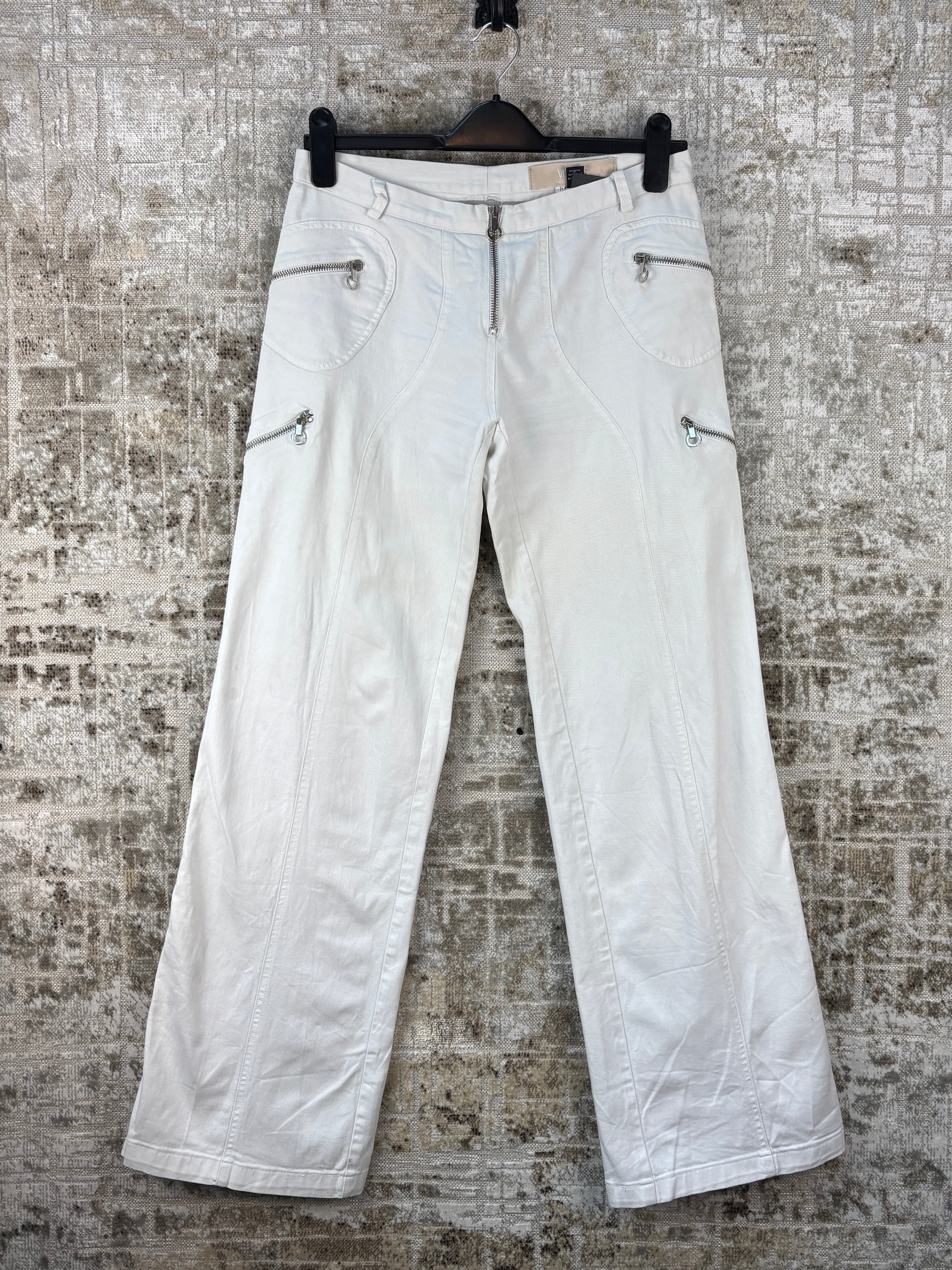 Womens Y2K Versus White Low Rise Jeans