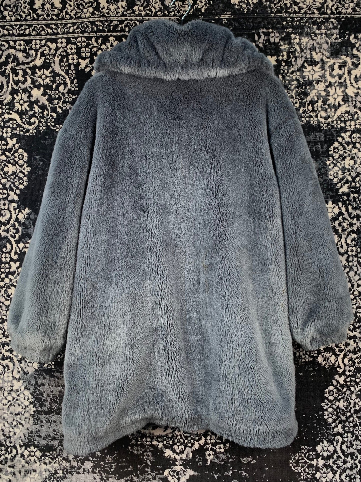 ETAGE Womens Gray Faux Fur Coat