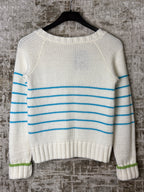 Y2K "Inner Feeling Outer Space" Striped Knit Sweater
