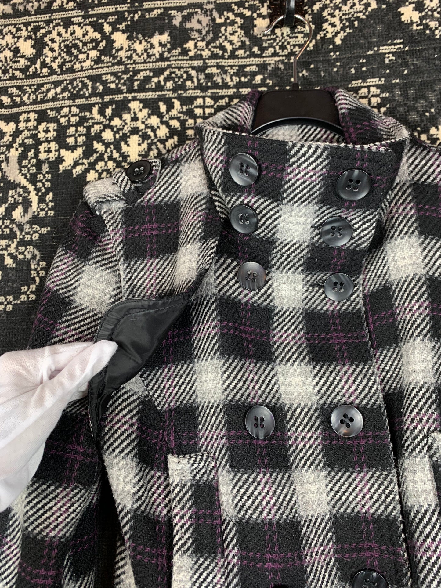 Clockhouse Y2K Style Checkered Wool-Blend Jacket