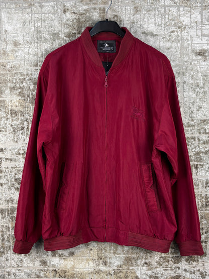 Mens Vintage Burgundy Bomber Jacket