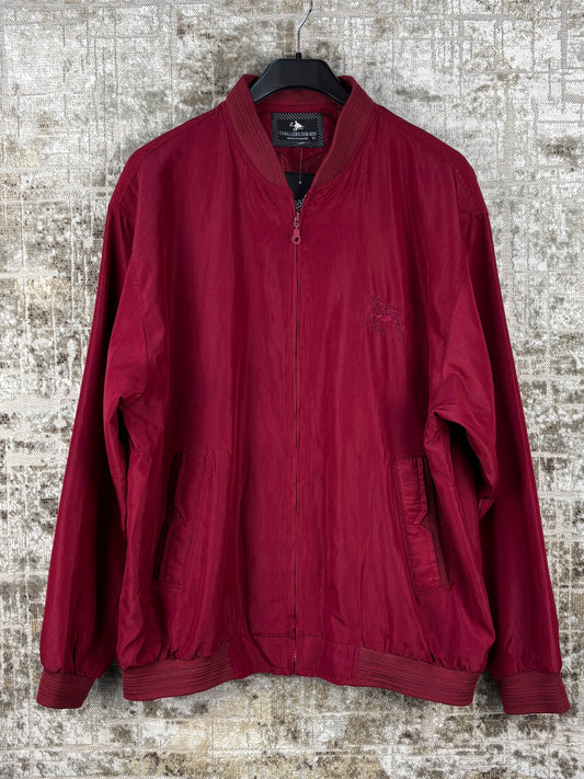 Mens Vintage Burgundy Bomber Jacket