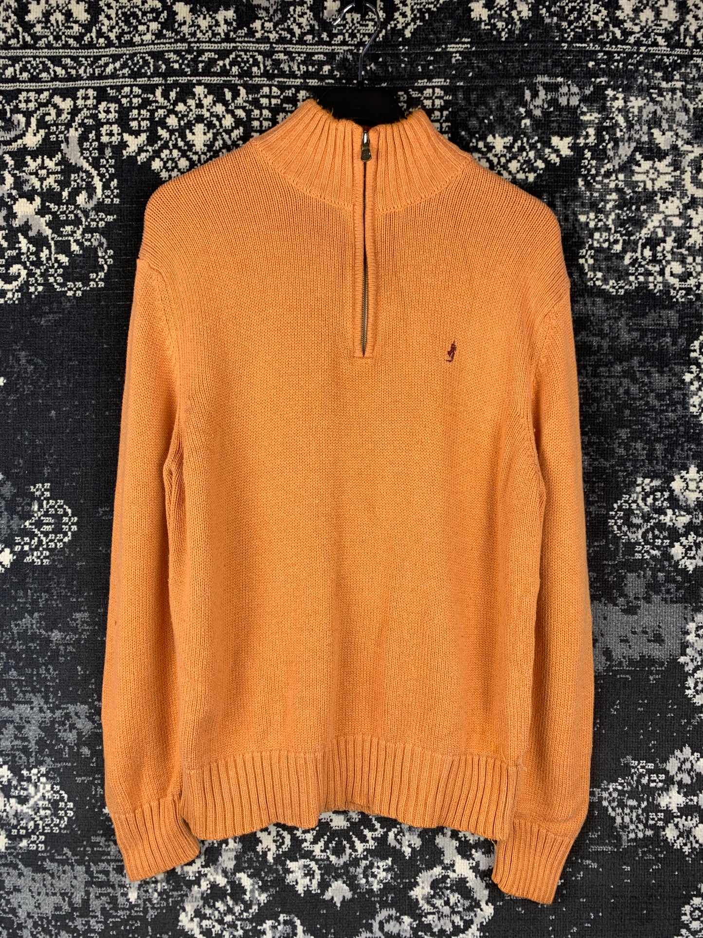 Men's Vintage Orange Marlboro Classics Half Zip Sweater