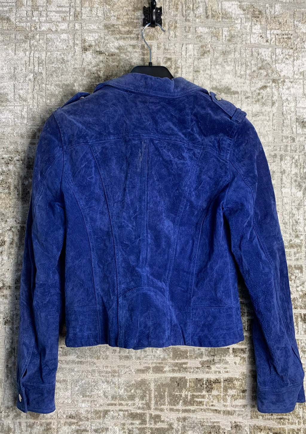 Vero Moda Blue Suede Biker Jacket
