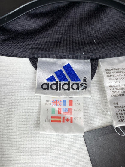 Vintage Adidas Y2K Track Jacket – Black & White Colorblock Windbreaker
