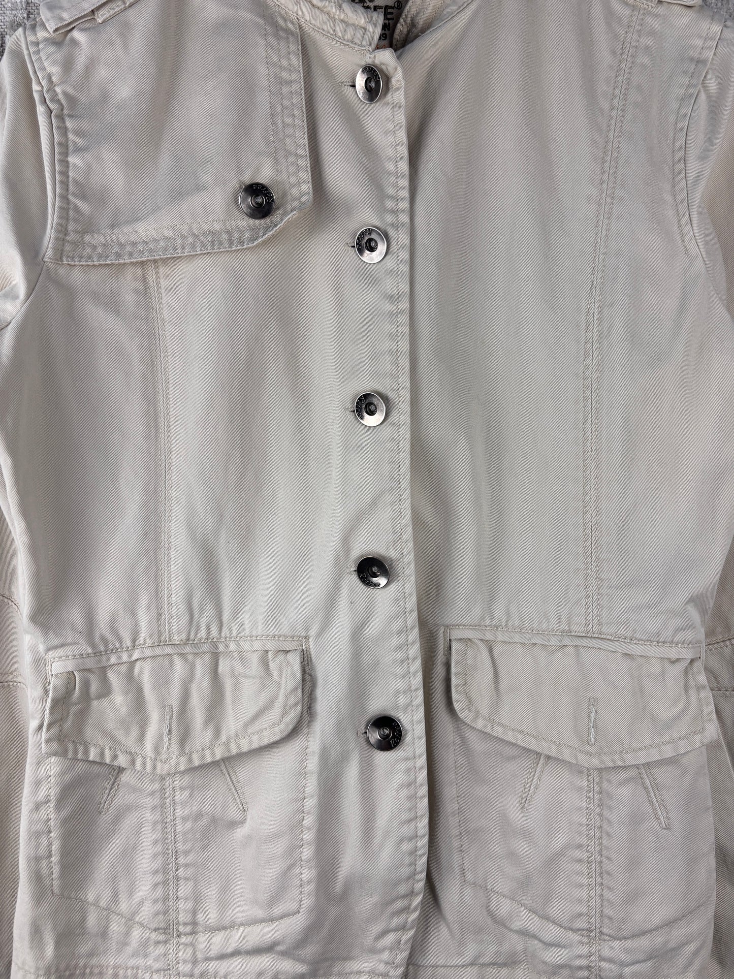 Women Vintage Refree Creamy White Light Jacket