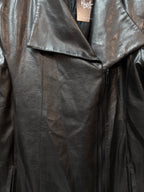 La Rose Faux Leather Asymmetric Zip Jacket