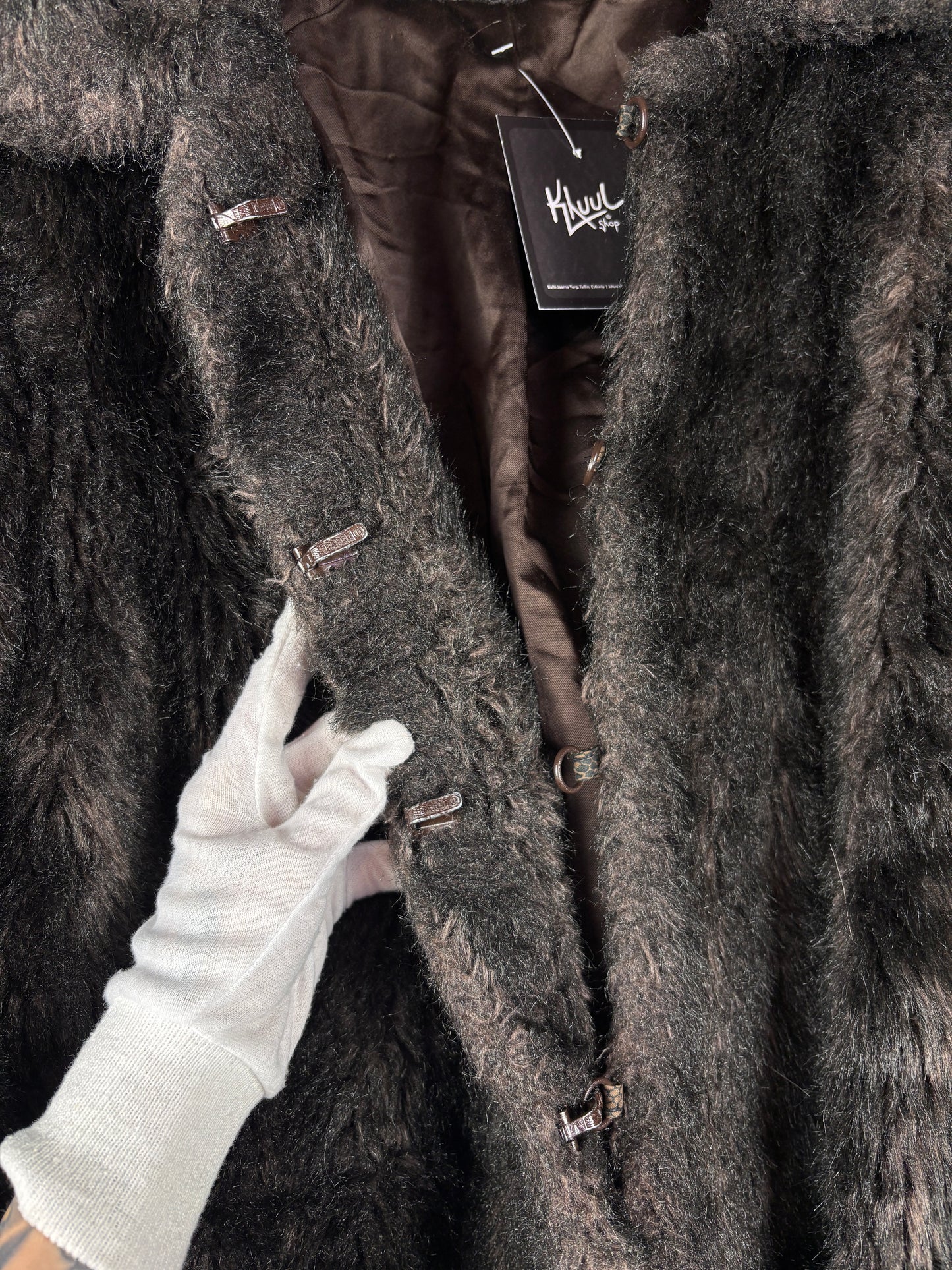 Women's Vintage Dark Brown Faux Fur Coat