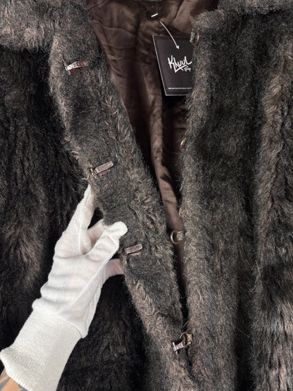 Women's Vintage Dark Brown Faux Fur Coat
