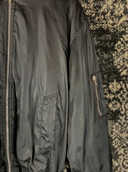 Men's Vintage Oversized Black Bomber Jacket