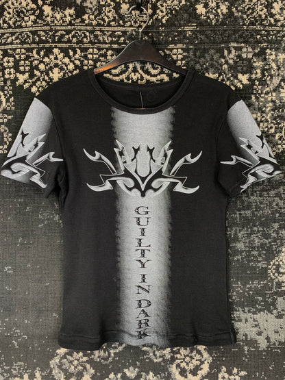 Women's Y2K Guilty In Dark Tribal Graphic Tee