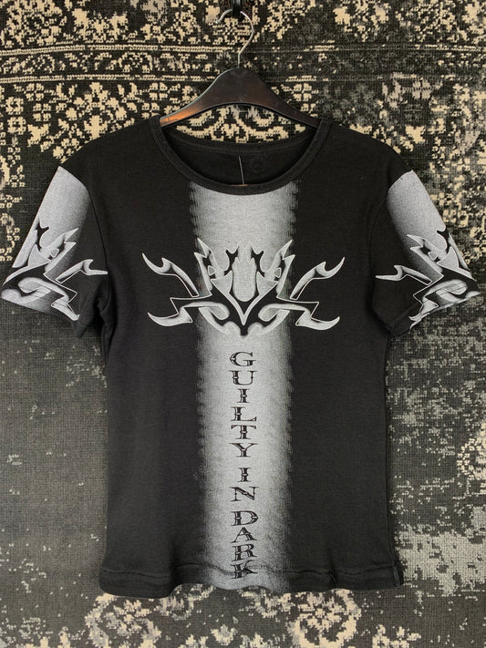 Women's Y2K Guilty In Dark Tribal Graphic Tee