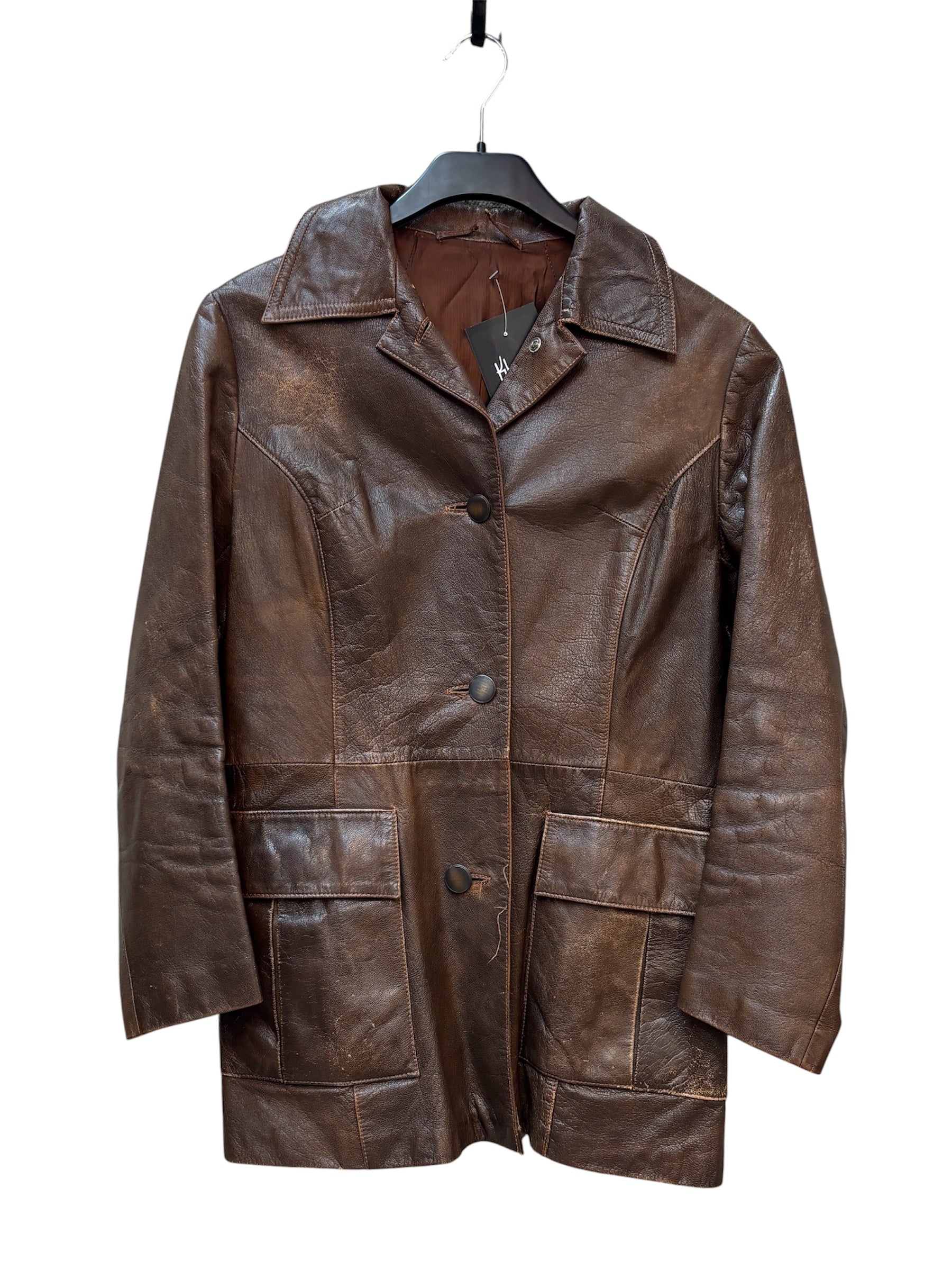 Malungs Skinnservice Distressed Leather Coat
