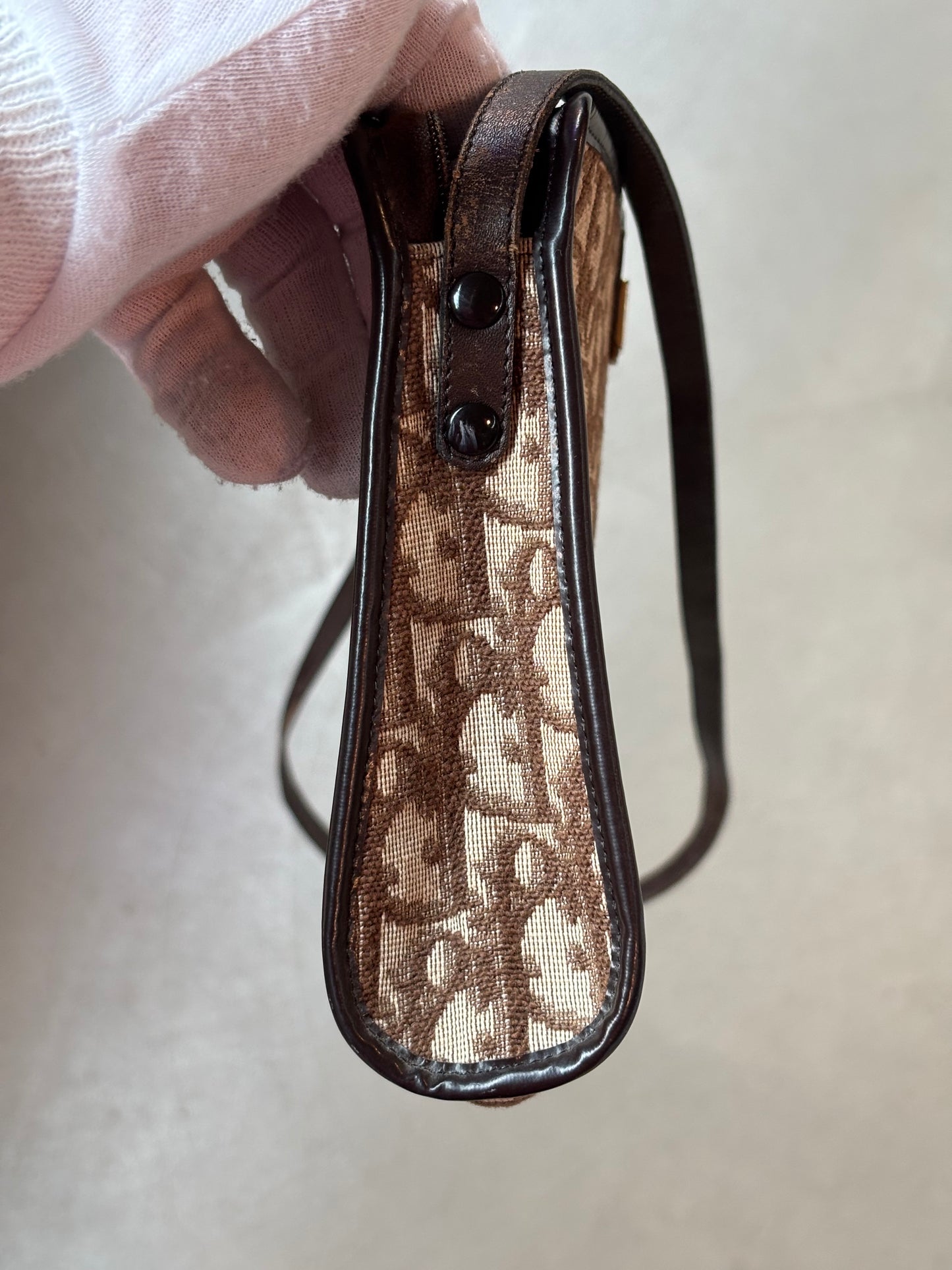 Vintage Christian Dior Brown Shoulder Bag