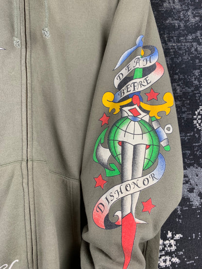 Men's Vintage Y2K Ed Hardy Zip-Up Hoodie