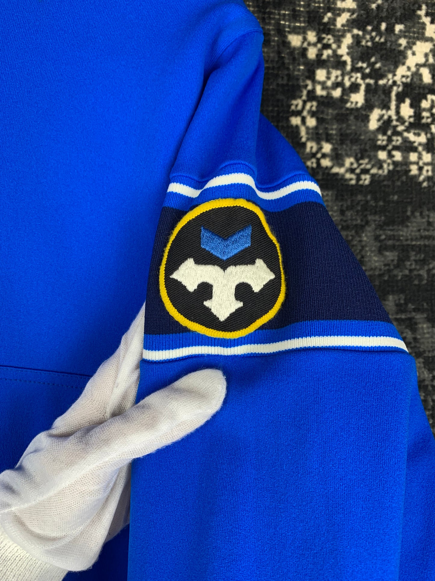 Men's Electric Blue High Neck Half Zip-Up Sports Jacket