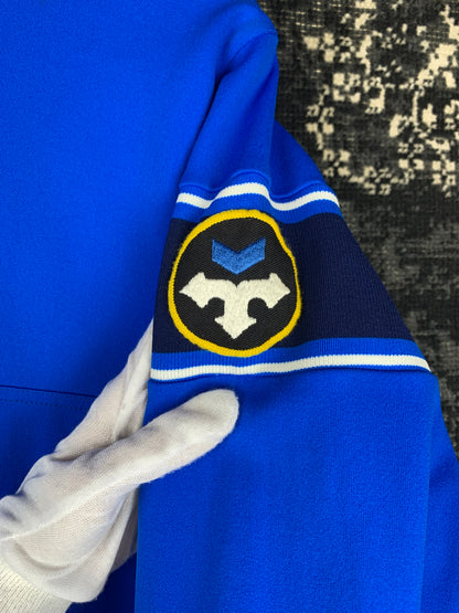 Men's Electric Blue High Neck Half Zip-Up Sports Jacket