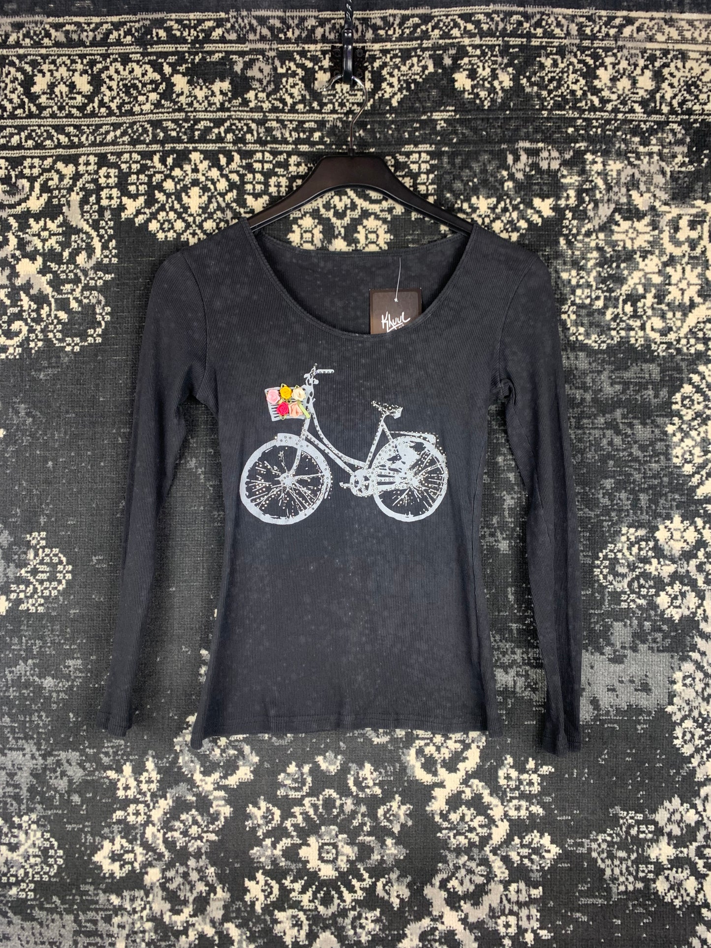 Y2K Women's Black Ribbed Longsleeve Shirt