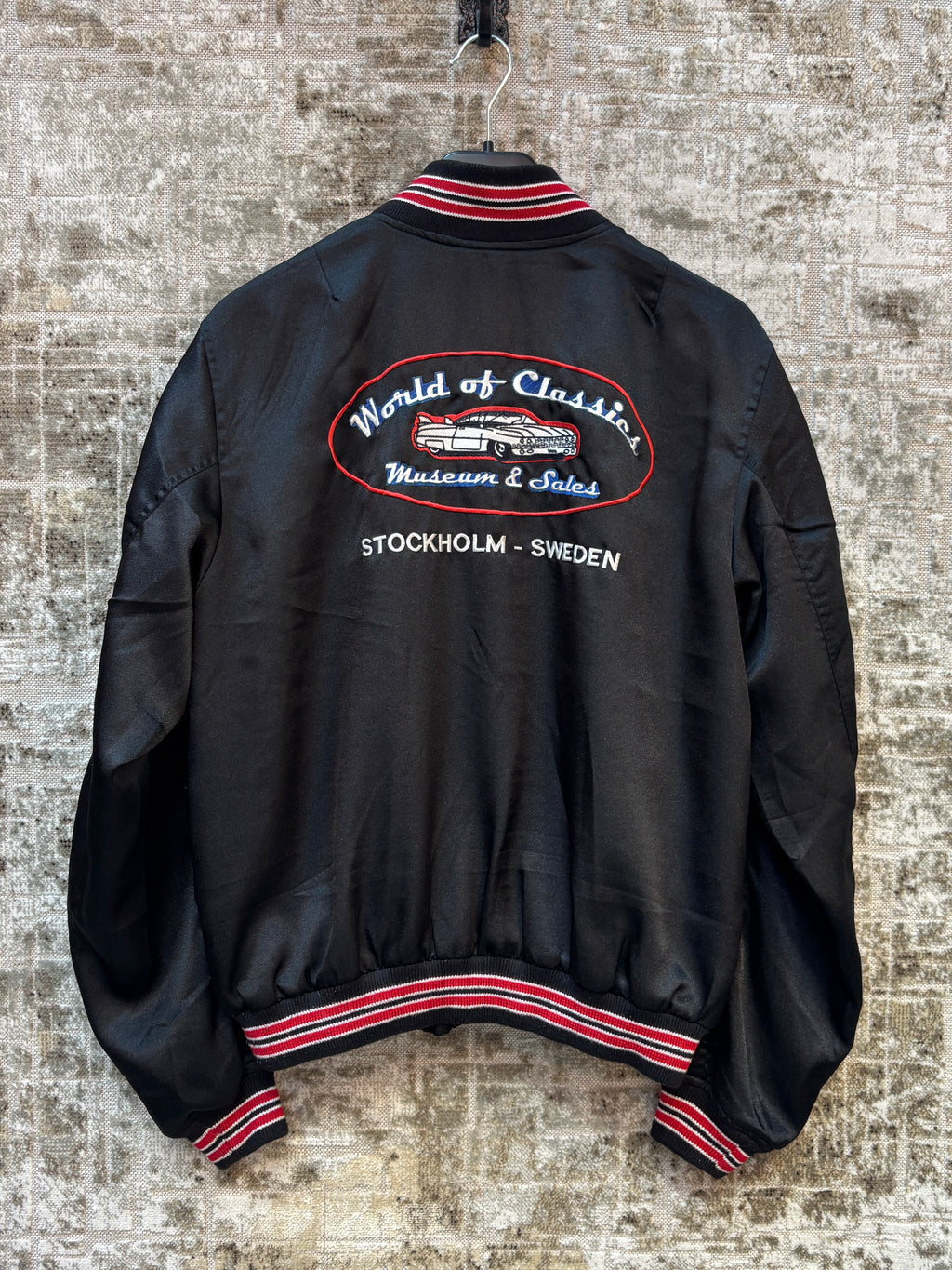 World of Classics Embroidered Satin Bomber Jacket