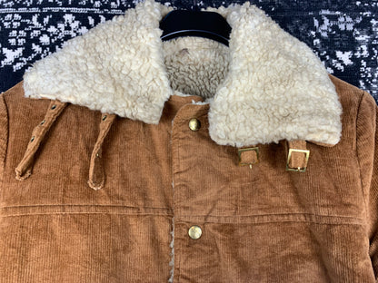 Women's Y2K Caramel Brown Corduroy Jacket with Warm Inner Lining