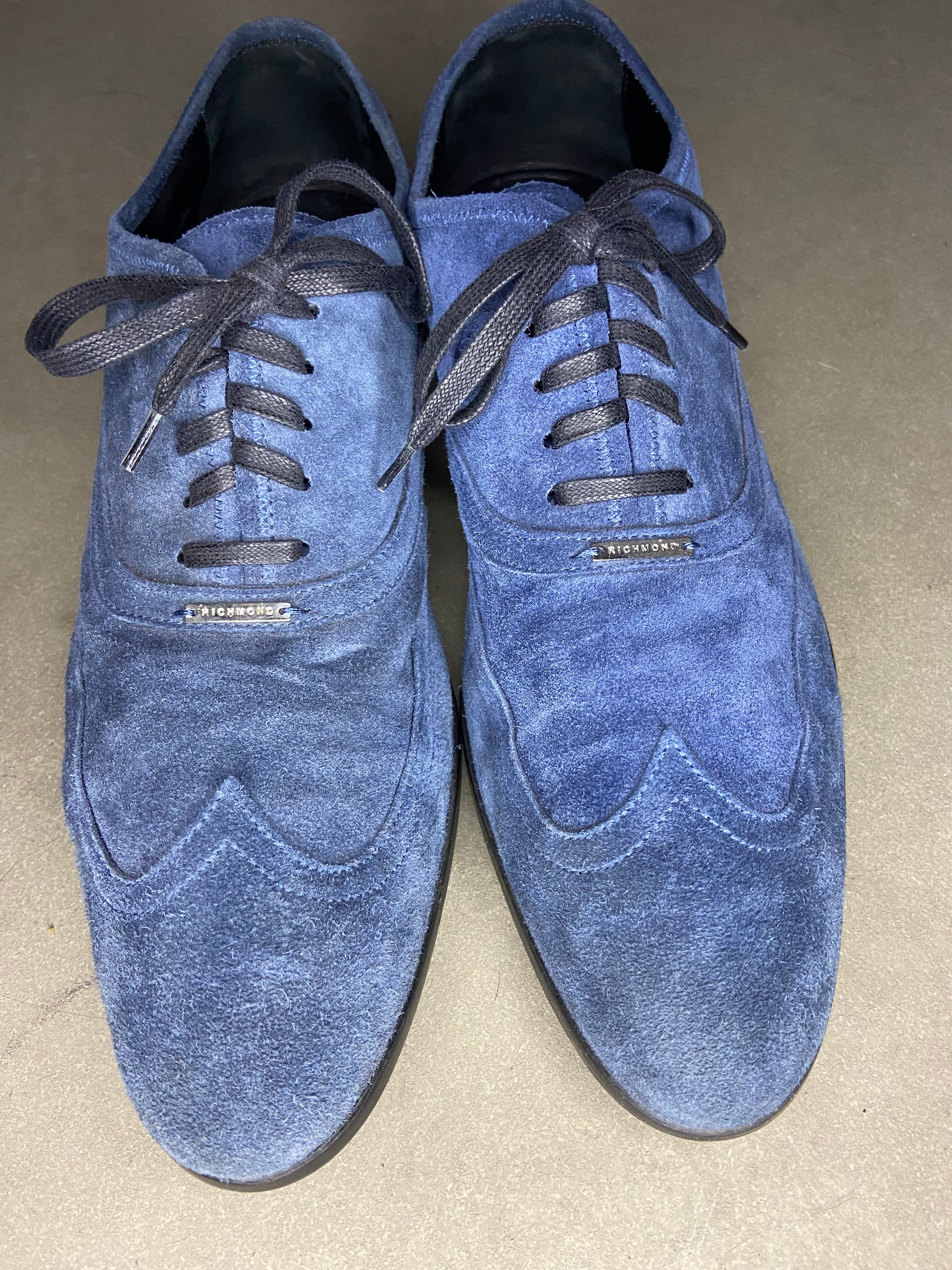 Richmond Suede Shoes Mens 41 Blue Casual Style With Box
