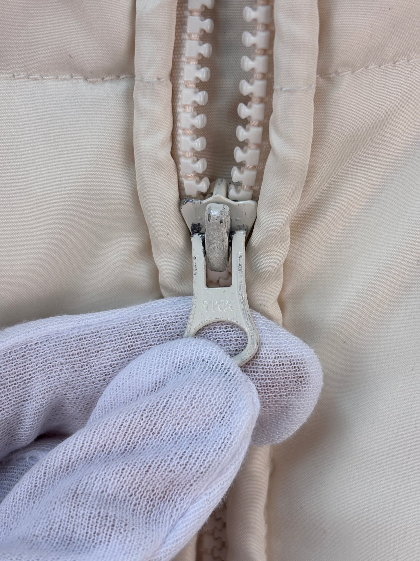 Womens White Puffer Jacket Faux Fur Hood Vintage Cream Winter Coat