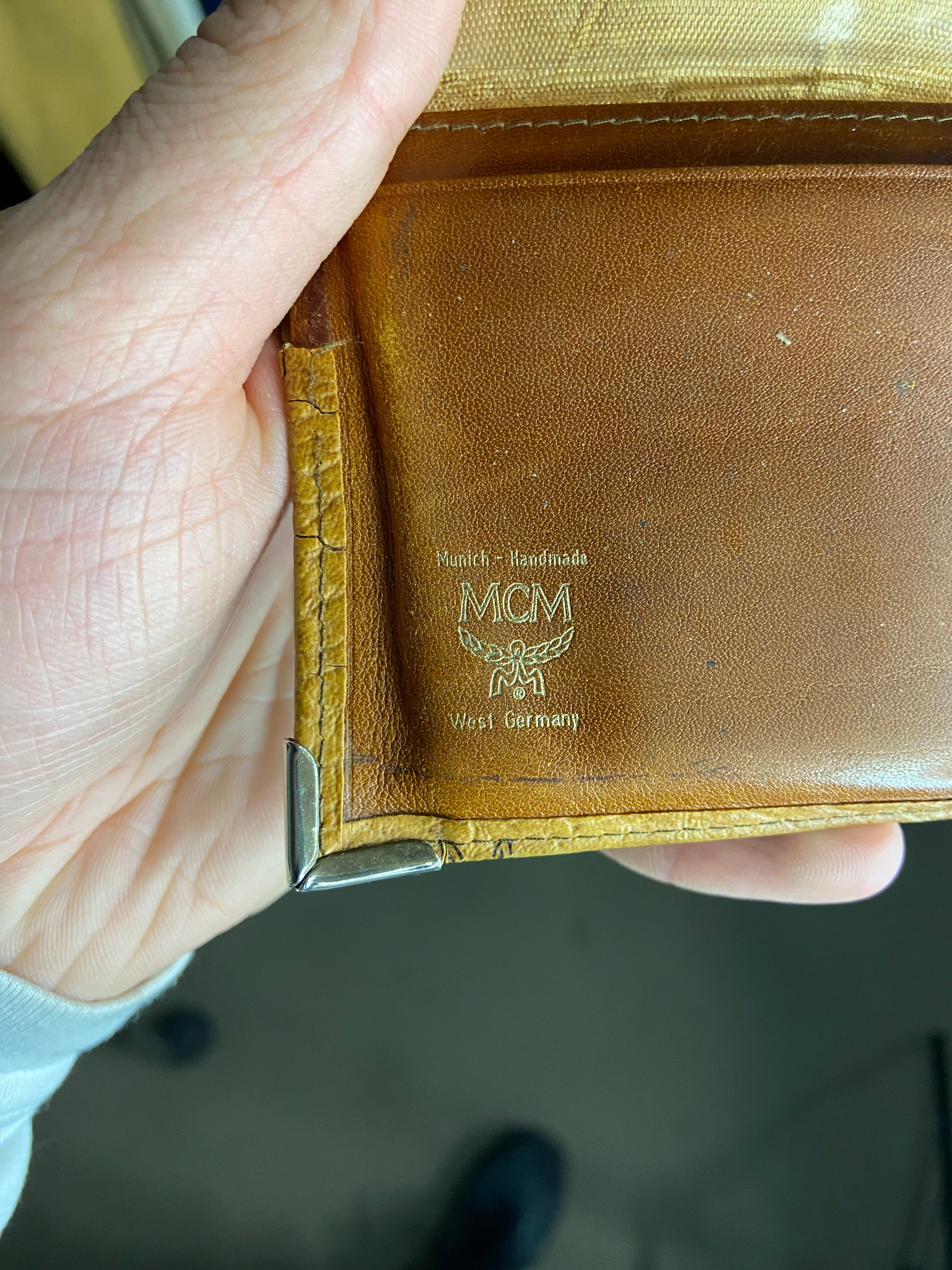 Vintage Rare MCM Wallet One Size West-Germany Brown Monogram Mens