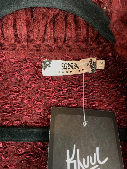 Women's Vintage LNA Fashion Burgundy Front-Open Cardigan