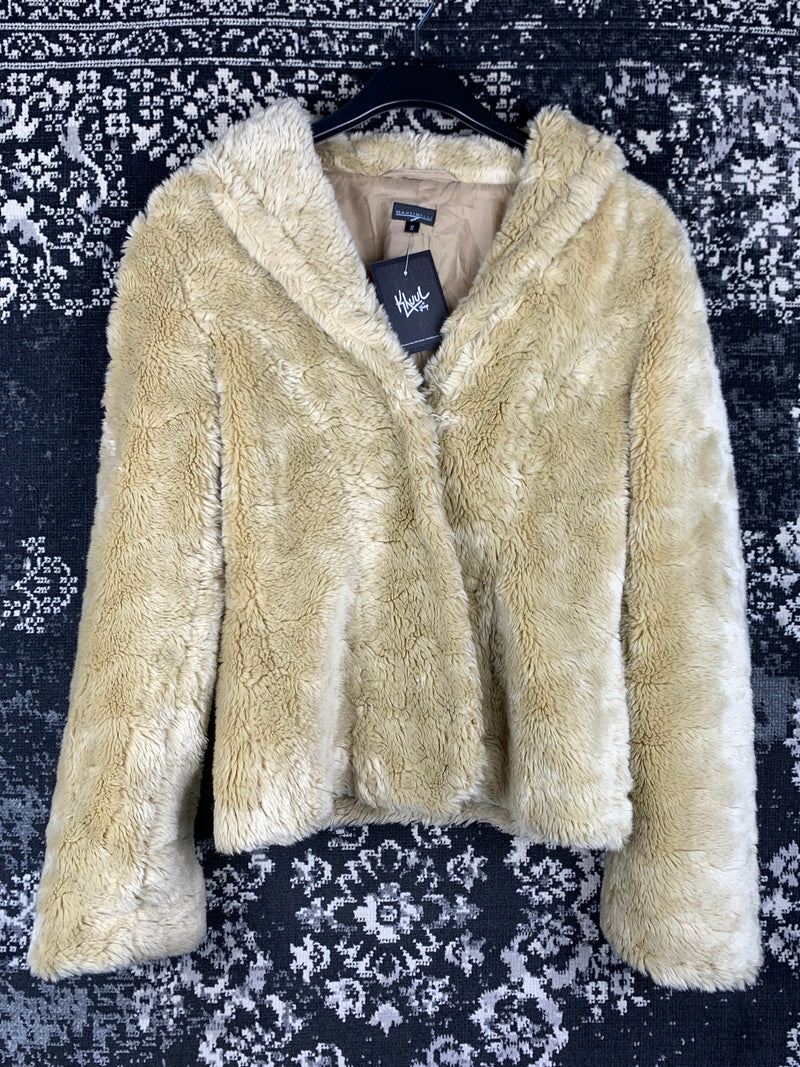 Women's Y2K Beige Faux Fur Jacket by Martinelli