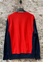 Men's Vintage Champion Red Blue and White Sweatshirt