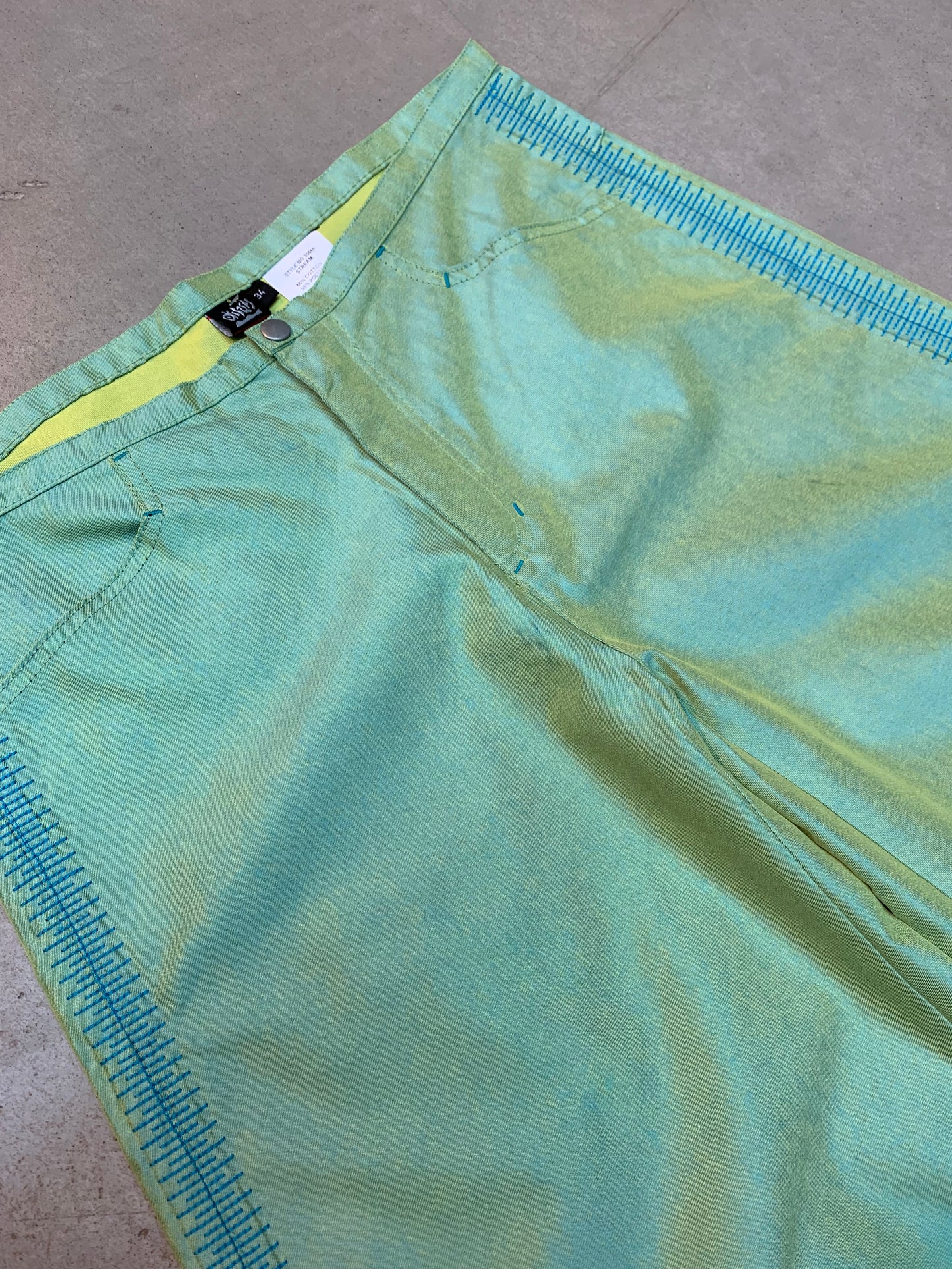 Men's Green Shimmery Wide Leg Trousers