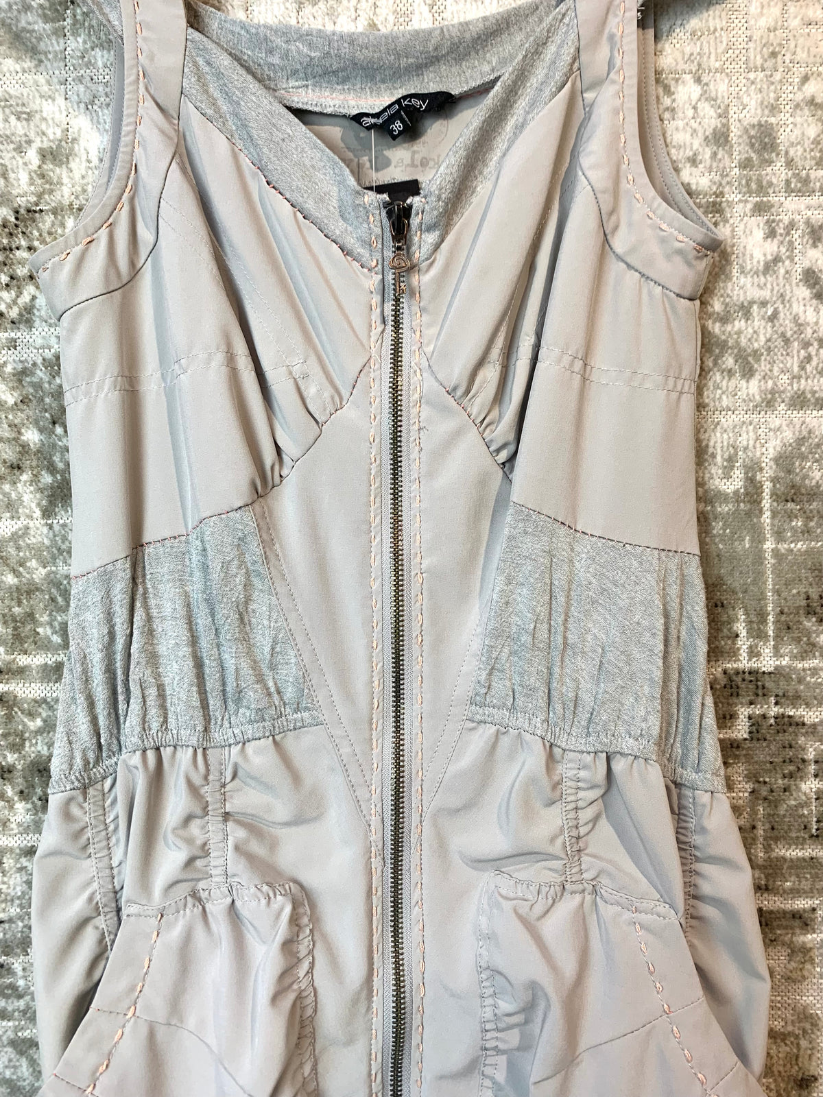 Akela Key Y2K Zip-Front Parachute Dress