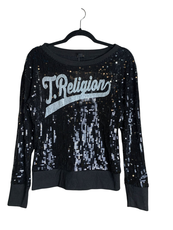 T. Religion Sequin Logo Sweatshirt