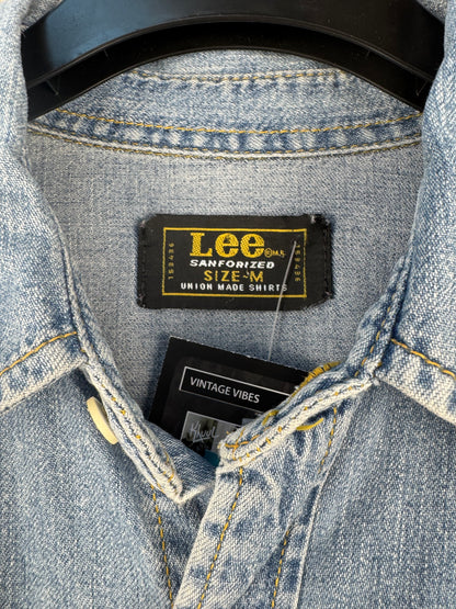 Men's Vintage Lee Denim Shirt Long Sleeve Button Up